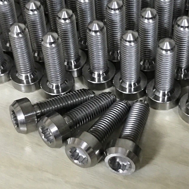 6AL-4V liga de titânio M7 * 1.0 parafusos de borda dividida para BBS acabamento natural 24.5mm Pronto para envio