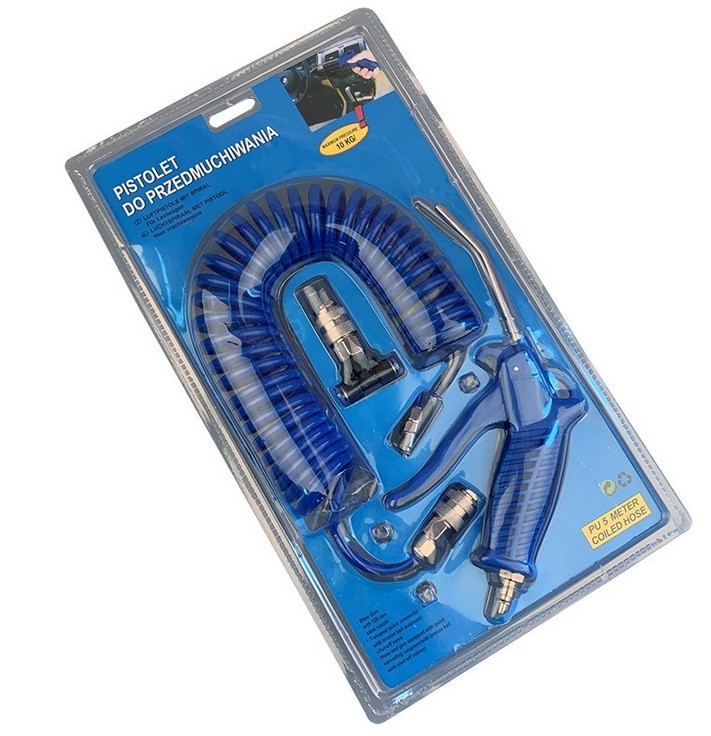 Suporte personalizado ODM 5m mangueira pistola de limpeza pneumática conjunto de poliuretano TPU manuseio sem carga velocidade N / M para poluição profissional