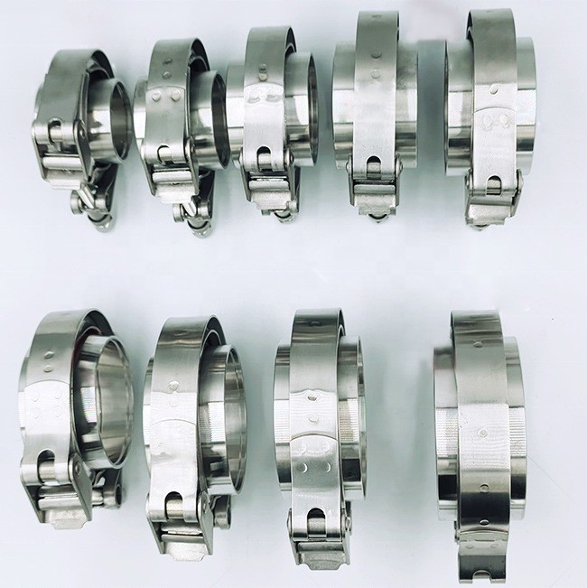 1.5-6.0 Grampos universais de escape de faixa V de aço inoxidável 304 com conjunto de flange masculino feminino ano universal universal