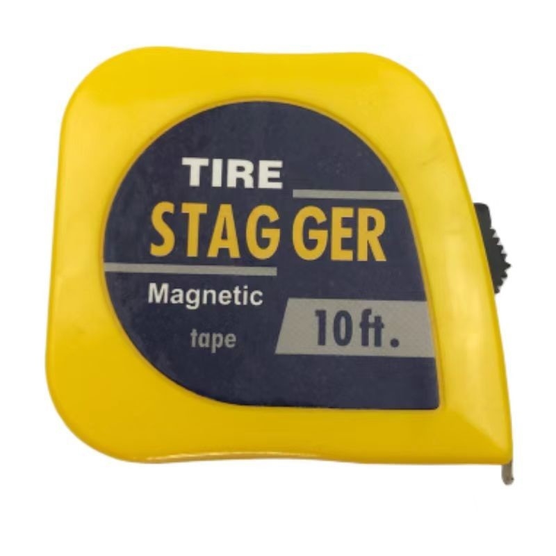 Amarelo 10 pés pneu de corrida magnético Stagger fita medida 1/4 &quot; Largura da lâmina para medição de precisão em polegadas imperiais