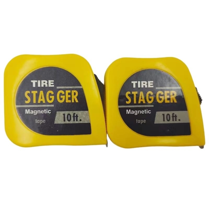 Cor Amarelo Carros de corrida Stagger fita de medição Toque 10 pés * 1/4 &quot; com Imperial Sistema de Medição e Ferramentas Magnéticas