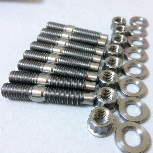 Universal Fitment Ti Material Natural M8 x 1,25 Kit de Estudo de Esgotos de Titânio com Nozes e Lavadoras