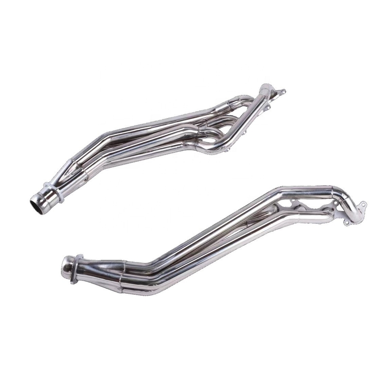 Cabeça de tubo longo de escape de aço inoxidável universal para Mustang Multifold Carro de corrida Prata Substituição/reparação