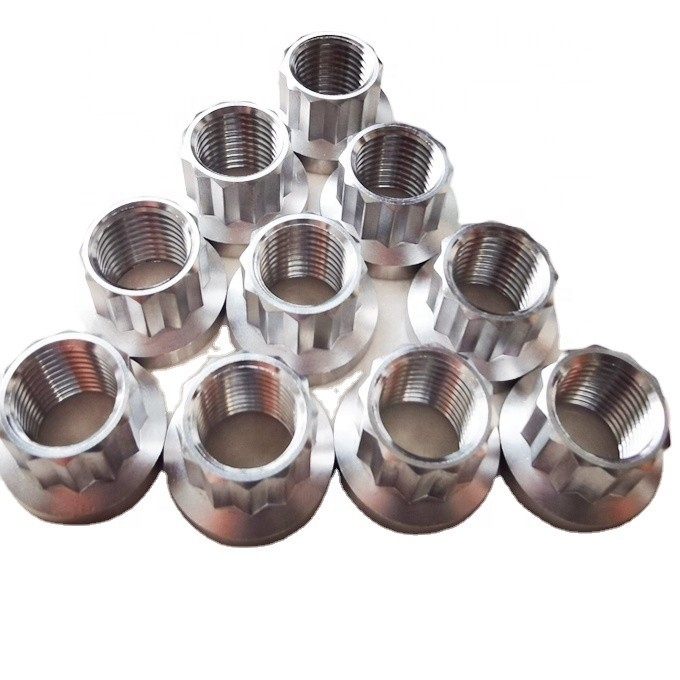 Nozes de flange de 12 pontos universais 3/8-24 fio 7/16&quot; SOCKET/WRENCH Feito de liga de titânio de alta resistência para versatilidade