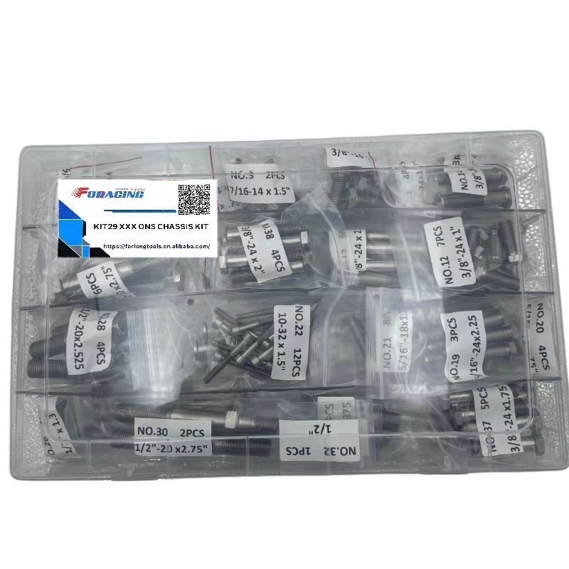 Universal Sprint Car Bolt Kit Triple X Chassis com Q / C R / R S / P e Titânio Completo Grau 8 Bolt Set 29 Peças